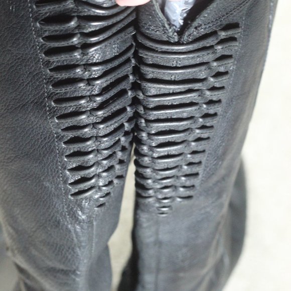 Vince Camuto Size 75 Black Decorative Lacing Riding Boots - Picture 4 of 8